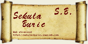 Sekula Burić vizit kartica